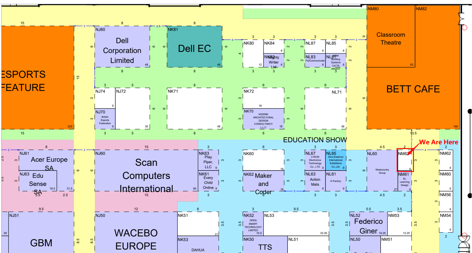 Adresse du numéro de stand d'exposition